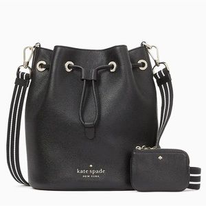 KATE SPADE Rosie bucket bag In Pebbled Leather Parchment White KA987 NEW